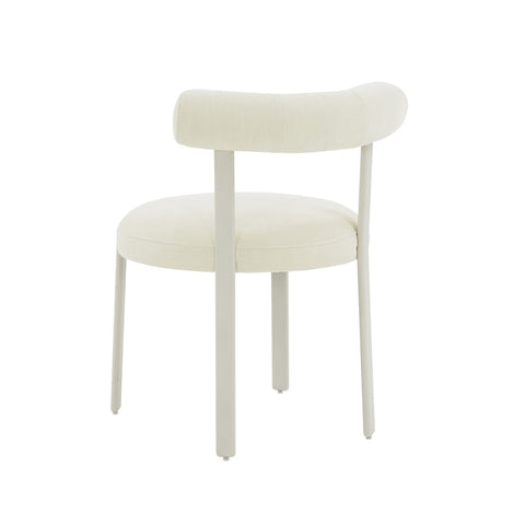 Margaret Cream Performance Chenille Bolster Back Dining Chair Model: TOV-D68911