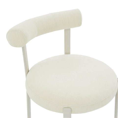 Margaret Cream Performance Chenille Bolster Back Dining Chair Model: TOV-D68911