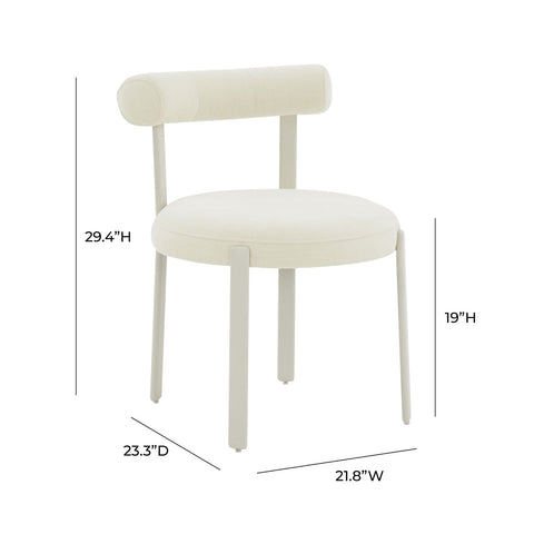 Margaret Cream Performance Chenille Bolster Back Dining Chair Model: TOV-D68911