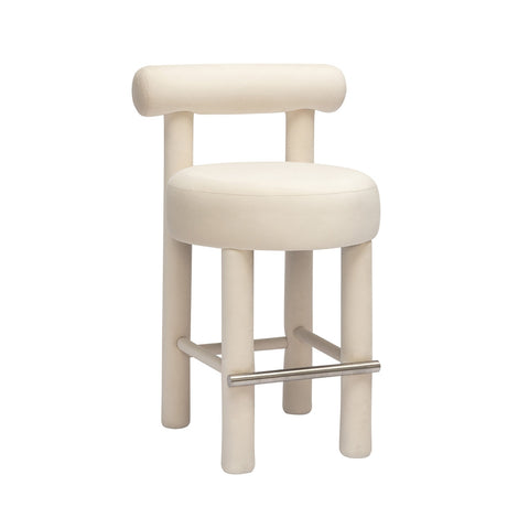 Carmel Cream Velvet Counter Stool Model: TOV-D68981