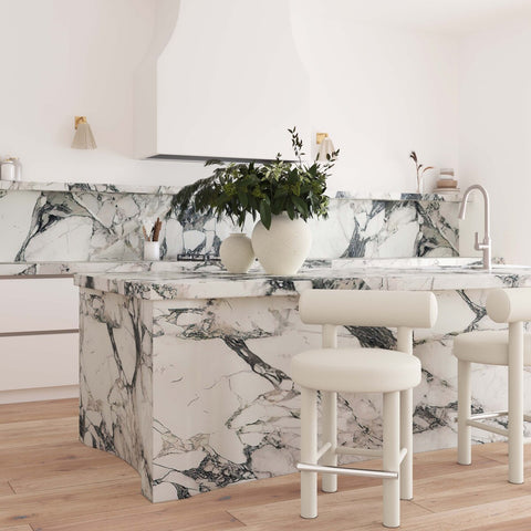 Carmel Cream Velvet Counter Stool Model: TOV-D68981