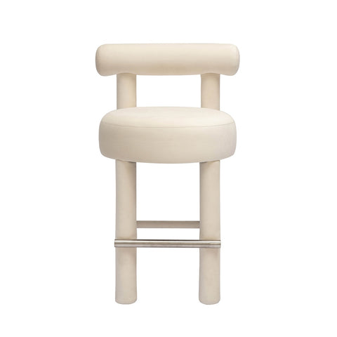 Carmel Cream Velvet Counter Stool Model: TOV-D68981