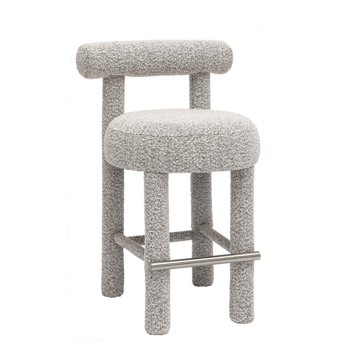 Carmel Black & White Performance Boucle Counter Stool Model: TOV-D68982