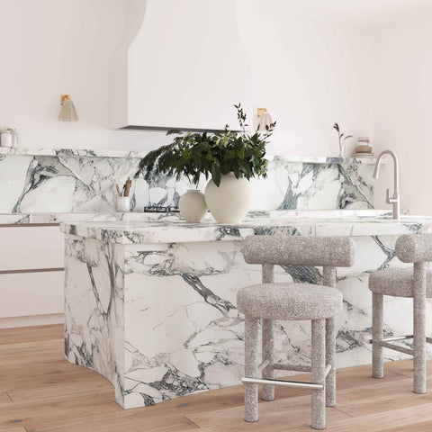 Carmel Black & White Performance Boucle Counter Stool Model: TOV-D68982