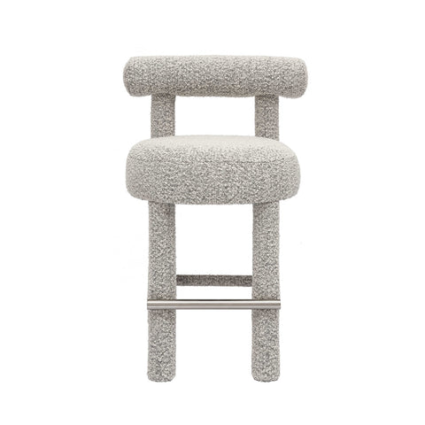 Carmel Black & White Performance Boucle Counter Stool Model: TOV-D68982
