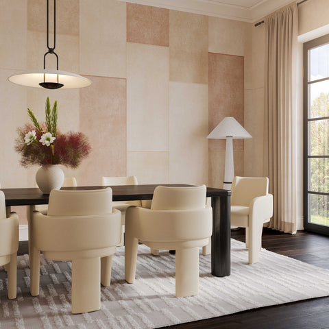 Leo Cream Performance Vegan Leather Dining Chair Model: TOV-D68992
