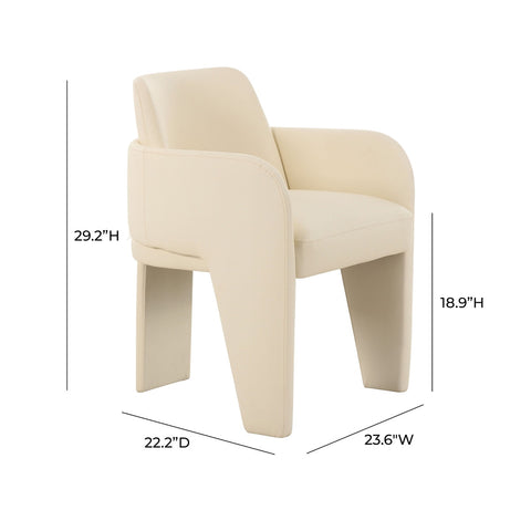Leo Cream Performance Vegan Leather Dining Chair Model: TOV-D68992