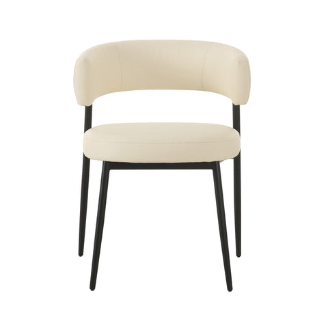 Maxine Cream Performance Vegan Leather Dining Chair Model: TOV-D68993