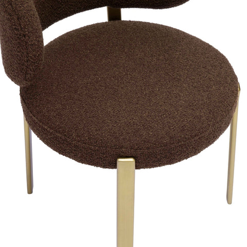 Margaret Chocolate Brown Performance Boucle Dining Chair Model: TOV-D68996