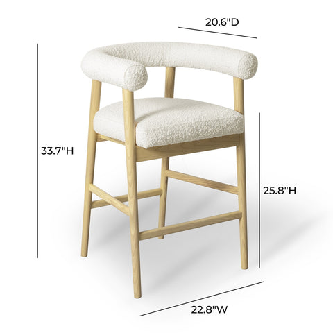 Spara Cream Performance Boucle Counter Stool Model: TOV-D68998