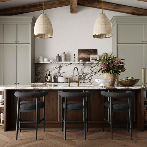 Spara Black Performance Boucle Counter Stool Model: TOV-D68999