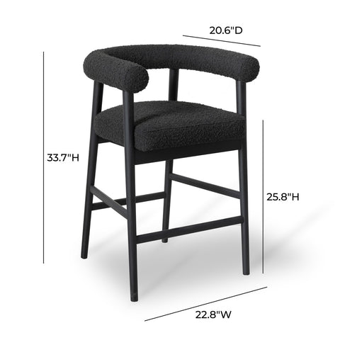 Spara Black Performance Boucle Counter Stool Model: TOV-D68999
