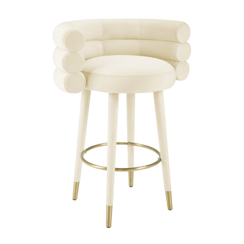Betty Cream Velvet Barstool Model: TOV-D69022