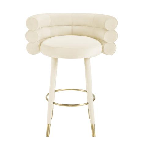 Betty Cream Velvet Barstool Model: TOV-D69022