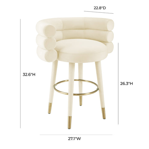 Betty Cream Velvet Counter Stool Model: TOV-D69023
