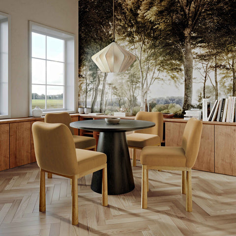 Tiara Cognac Velvet Oak Dining Chair Model: TOV-D69036