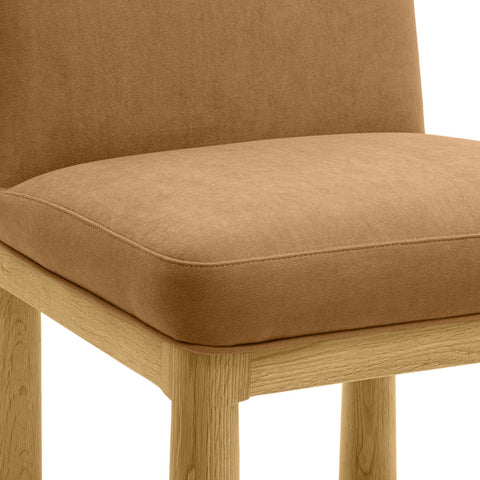 Tiara Cognac Velvet Oak Dining Chair Model: TOV-D69036