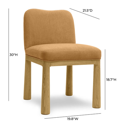 Tiara Cognac Velvet Oak Dining Chair Model: TOV-D69036
