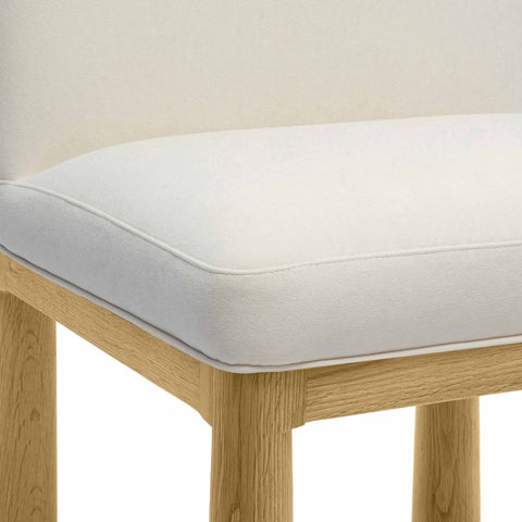 Tiara Cream Velvet Oak Dining Chair Model: TOV-D69037