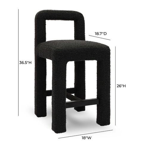 Hazel Black Boucle Counter Stool Model: TOV-D69040