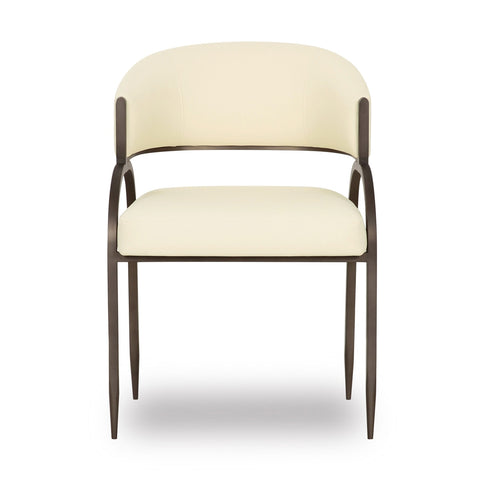 Tatum Cream Performance Vegan Leather Dining Chair Model: TOV-D69051
