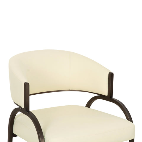 Tatum Cream Performance Vegan Leather Dining Chair Model: TOV-D69051