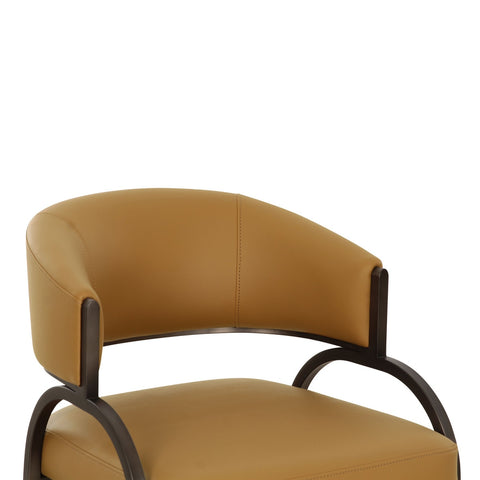 Tatum Tan Performance Vegan Leather Dining Chair Model: TOV-D69052
