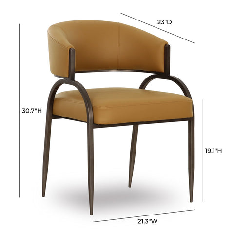 Tatum Tan Performance Vegan Leather Dining Chair Model: TOV-D69052