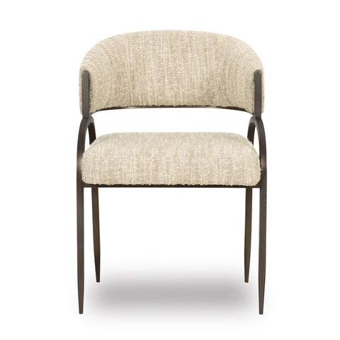 Tatum Taupe Textured Performance Boucle Dining Chair Model: TOV-D69053