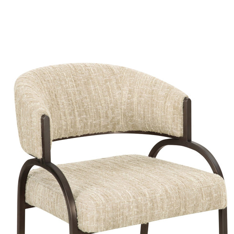 Tatum Taupe Textured Performance Boucle Dining Chair Model: TOV-D69053