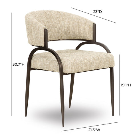 Tatum Taupe Textured Performance Boucle Dining Chair Model: TOV-D69053