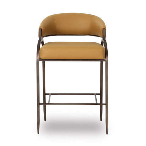 Tatum Tan Performance Vegan Leather Counter Stool Model: TOV-D69055