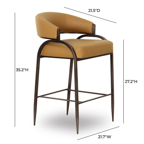 Tatum Tan Performance Vegan Leather Counter Stool Model: TOV-D69055