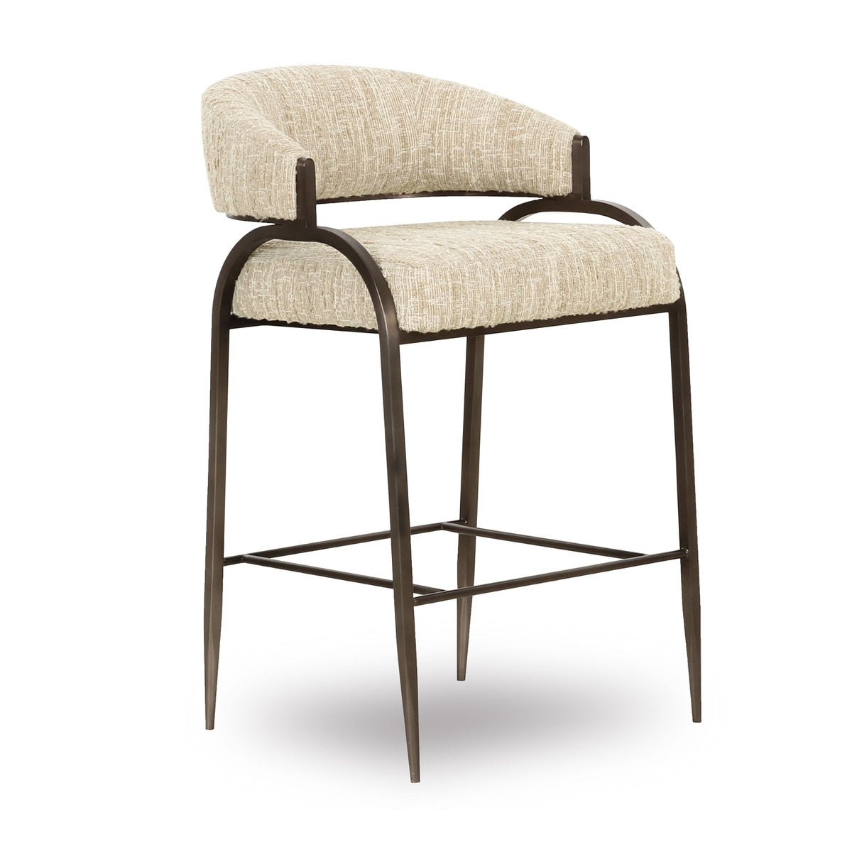 Tatum Taupe Textured Performance Boucle Counter Stool Model: TOV-D69056