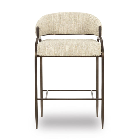 Tatum Taupe Textured Performance Boucle Counter Stool Model: TOV-D69056