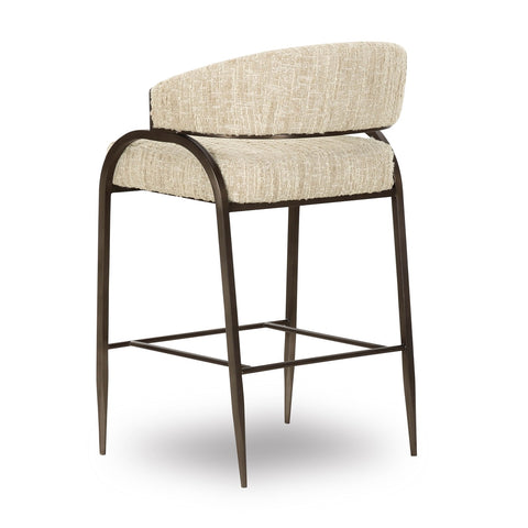 Tatum Taupe Textured Performance Boucle Counter Stool Model: TOV-D69056