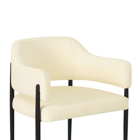 Sezanne Cream Vegan Leather Dining Chair Model: TOV-D69057