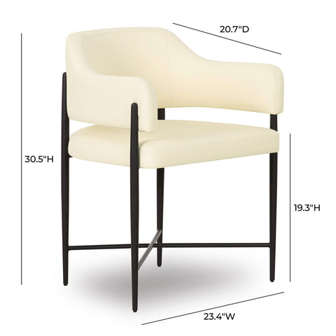 Sezanne Cream Vegan Leather Dining Chair Model: TOV-D69057