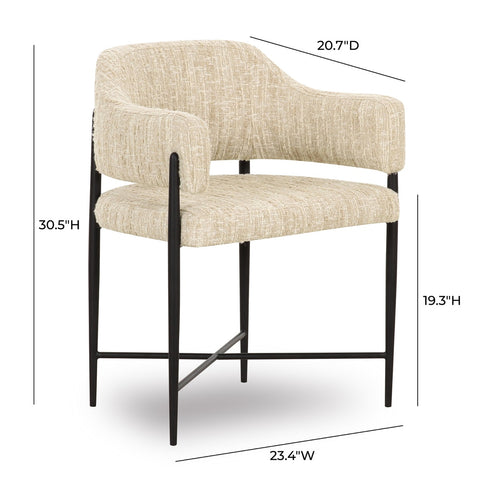 Sezanne Taupe Textured Performance Boucle Dining Chair Model: TOV-D69059