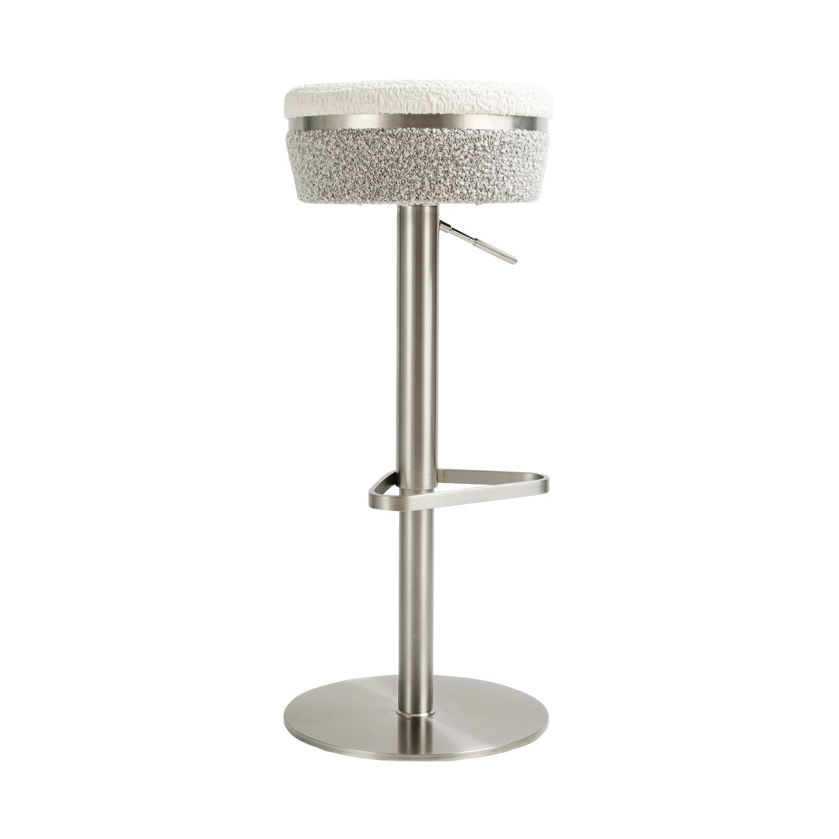 Astro White and Grey Boucle Adjustable Stool Model: TOV-D69064