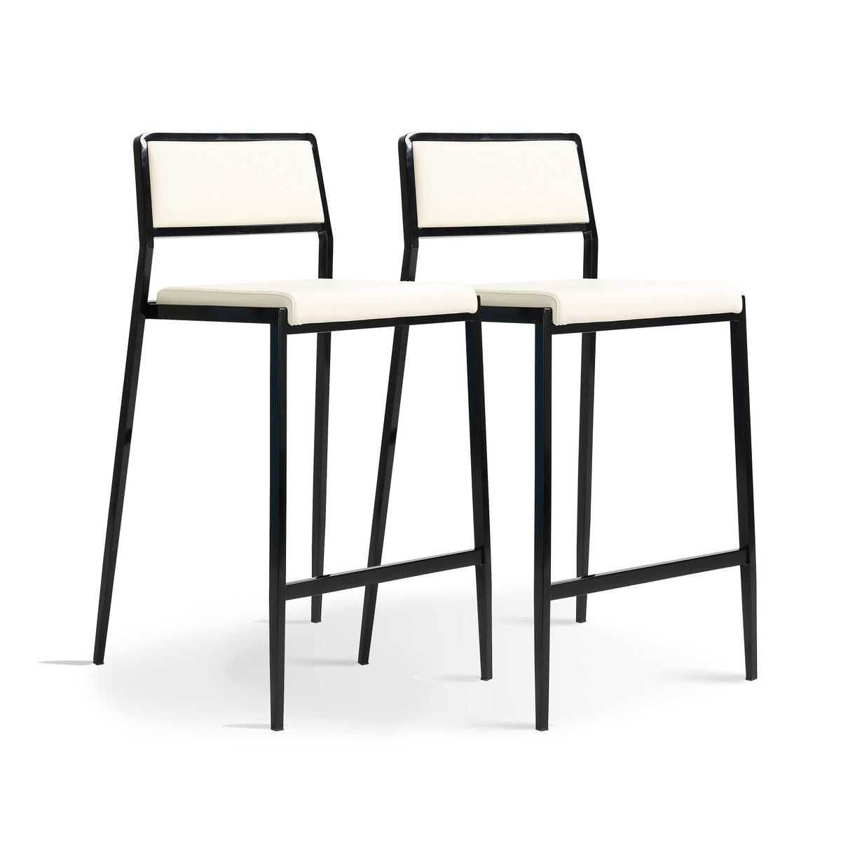 Gale Cream Performance Vegan Leather Stackable Stool - Set of 2 Model: TOV-D69066