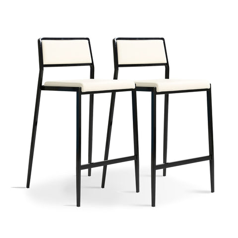 Gale Cream Performance Vegan Leather Stackable Stool - Set of 2 Model: TOV-D69066
