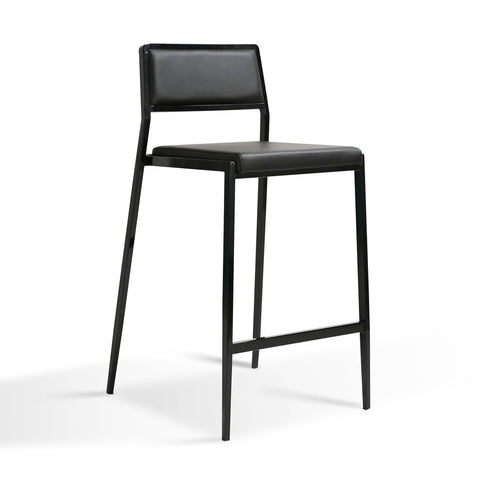 Gale Black Performance Vegan Leather Stackable Stool - Set of 2 Model: TOV-D69067