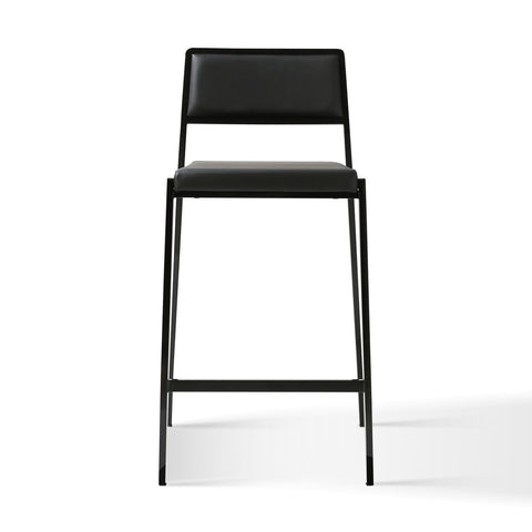 Gale Black Performance Vegan Leather Stackable Stool - Set of 2 Model: TOV-D69067