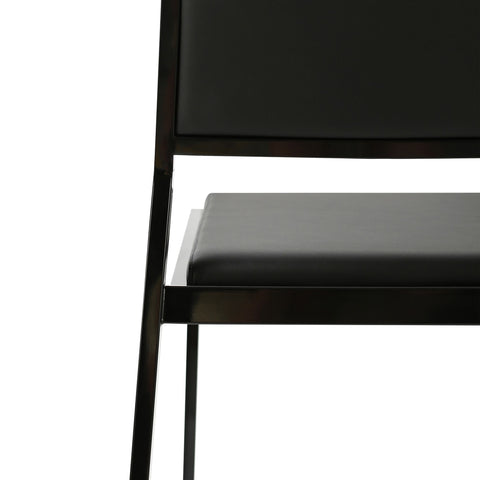 Gale Black Performance Vegan Leather Stackable Stool - Set of 2 Model: TOV-D69067