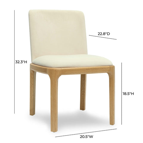 Rebecca Cream Performance Velvet Dining Chair Model: TOV-D69079