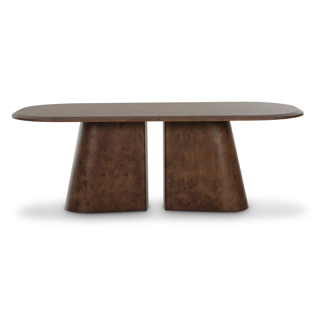 Gladyss Brown Burl Oval 87" Dining Table Model: TOV-D69081
