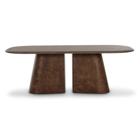 Gladyss Brown Burl Oval 87" Dining Table Model: TOV-D69081