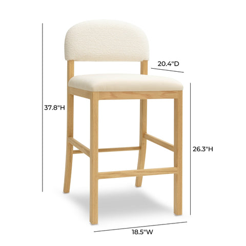 Calla Cream Performance Velvet Counter Stool Model: TOV-D69104