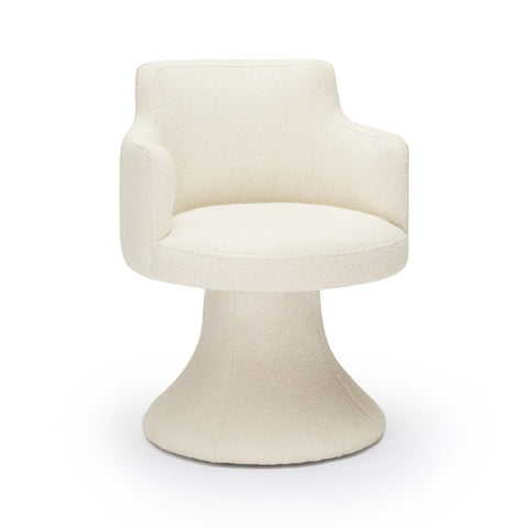 Jeffree Cream Performance Boucle Swivel Dining Chair Model: TOV-D69124